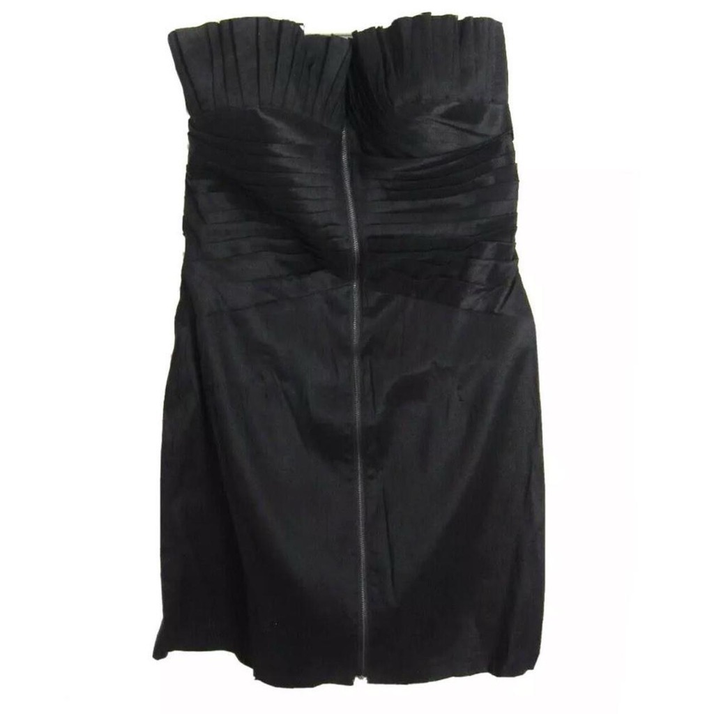 Y2k Vintage Romeo & Juliet Couture Zipper Pleat Strapless Cocktail Dress Sz L